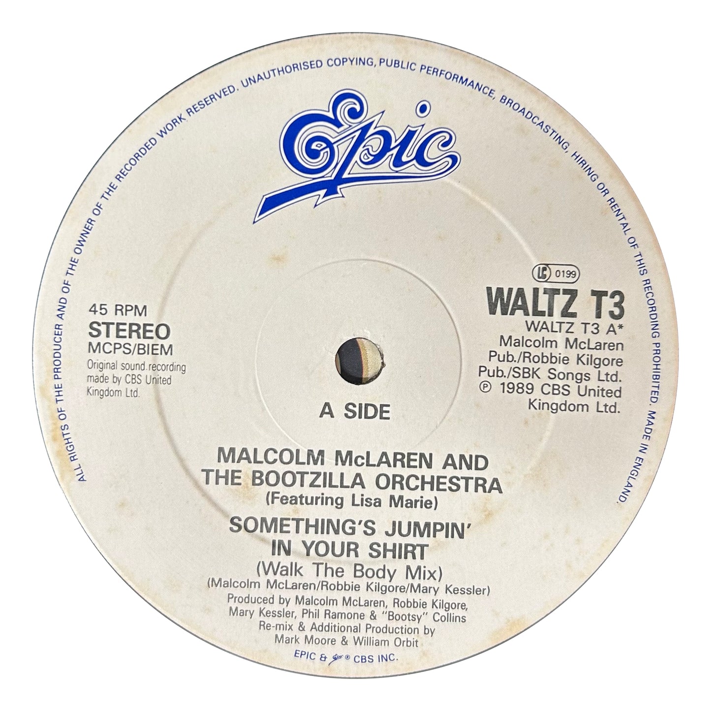 Lisa Marie with Malcolm Mclaren & The Bootzilla Orchestra - Something's Jumpin' In Your Shirt/ All Night Long (12")