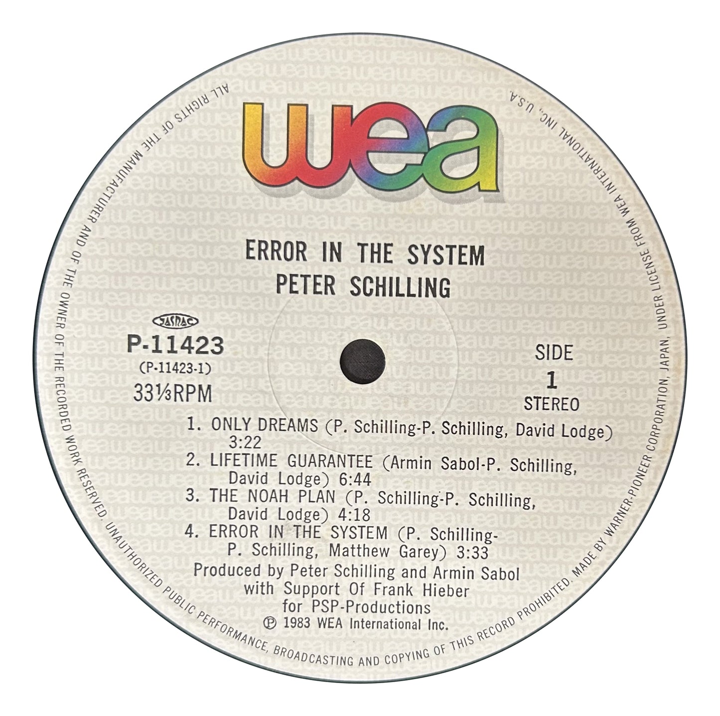 Peter Schiling - Error In The System (LP)