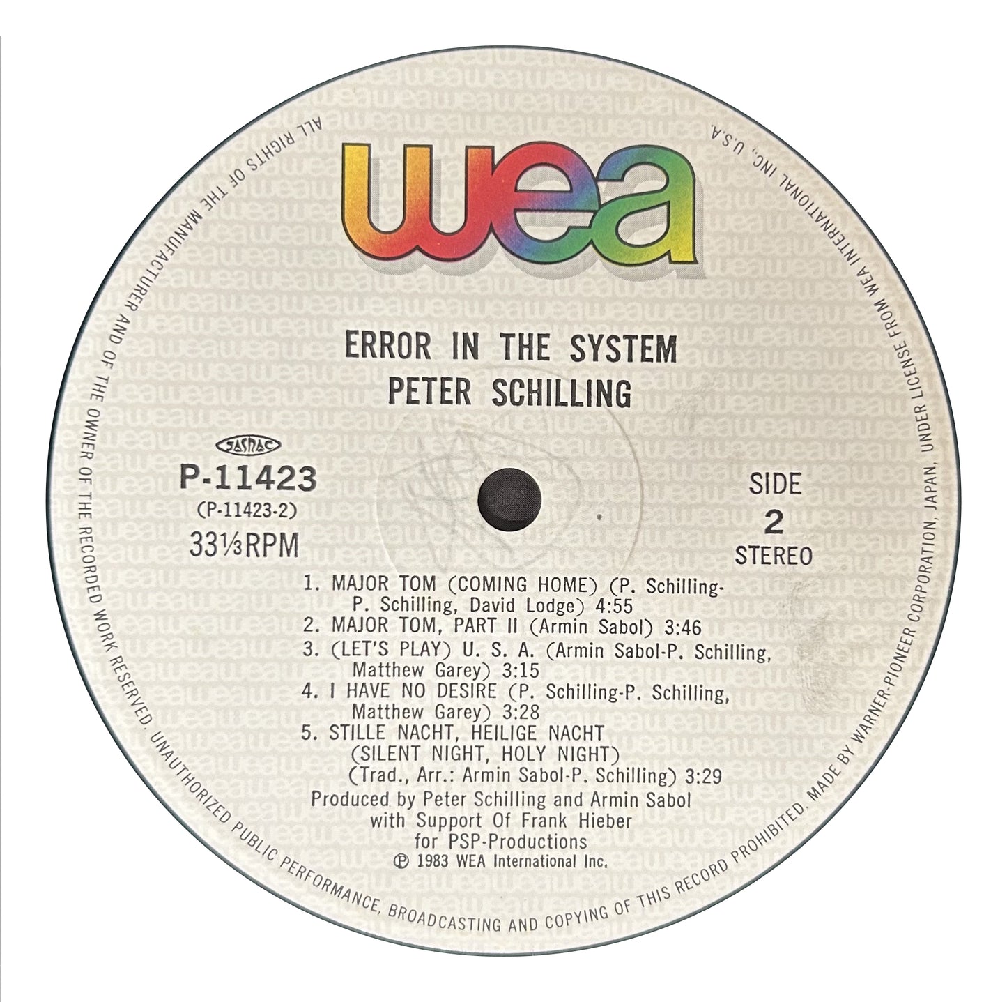 Peter Schiling - Error In The System (LP)