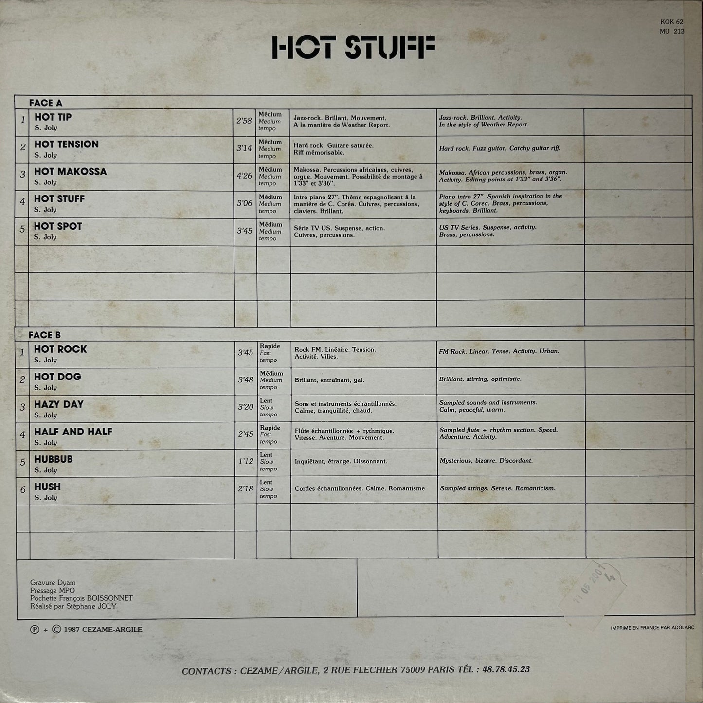 Stephane Joly - Hot Stuff (LP)