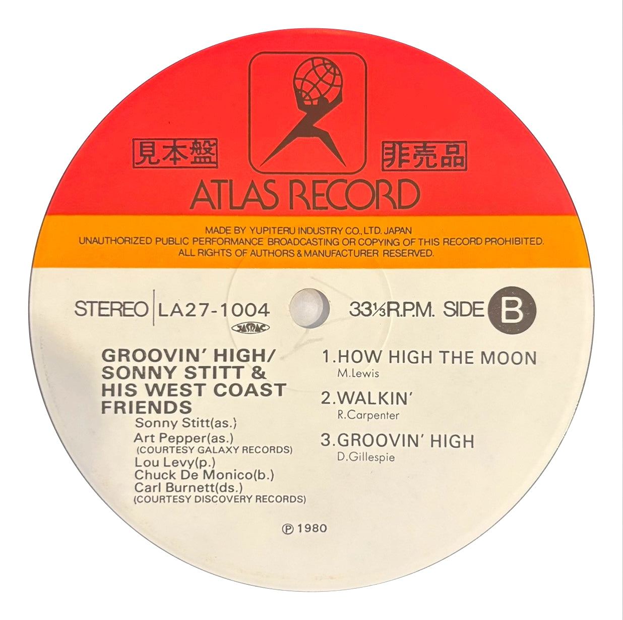 Sonny Stitt & His West Coast Friends  - Groovin High (LP)