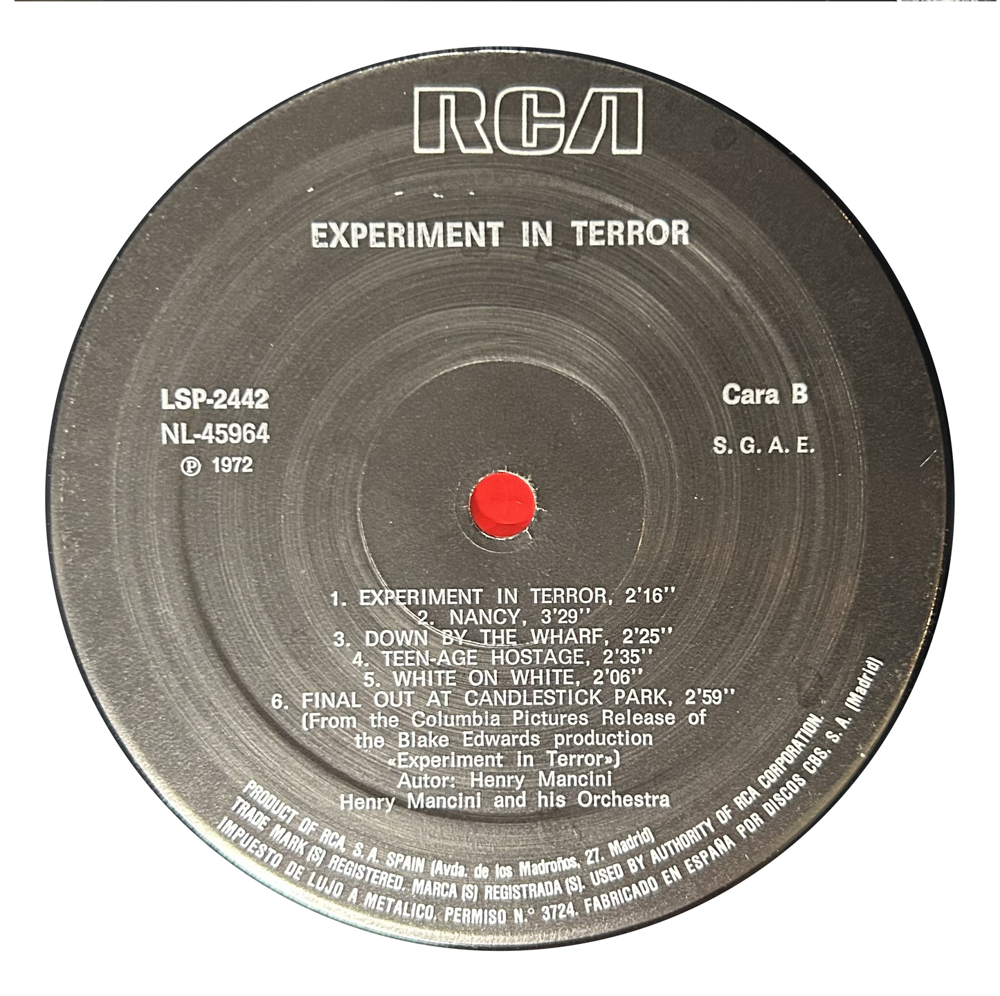 Henry Mancini - Experiment In Terror (LP)