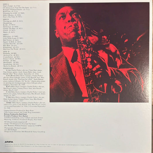 Charlie Parker -  Bird / The Savoy Recordings (Master Takes) (2LP)
