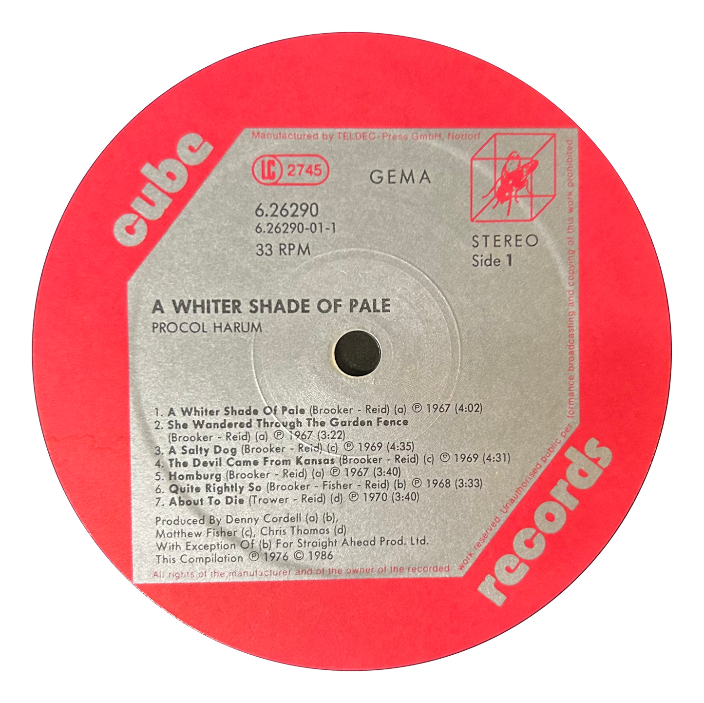 Procol Haram-  A Whiter Shade of Pale (LP)